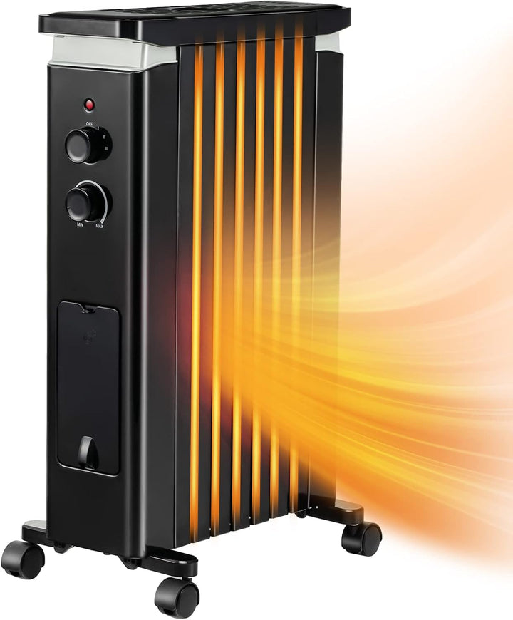 GOPLUS Ölradiator mit 3 Heizstufen, 5-35℃, elektrischer Heizkörper mit 7 Rippen, doppeltem Sicherhei