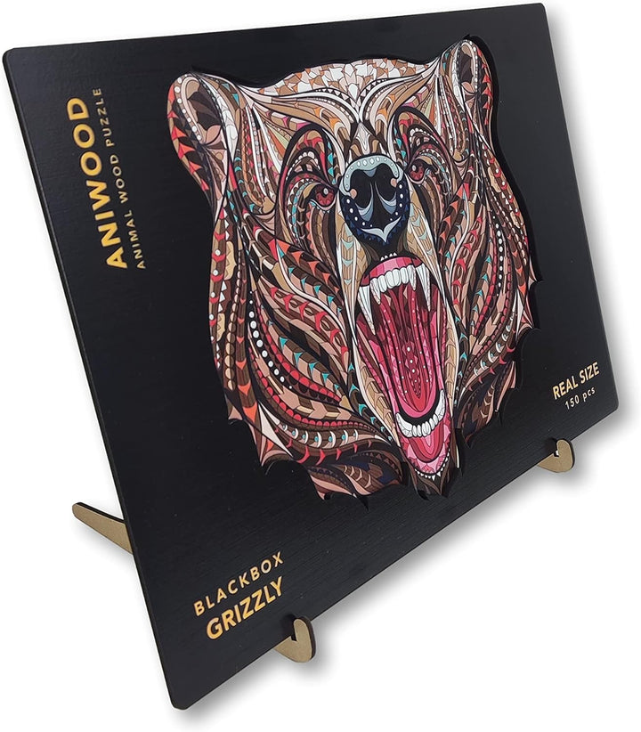ANIWOOD Holzpuzzle Erwachsene Tieren. Gestanzter Deckel, Lebensgrosse Puzzle-Box. 3 Schwierigkeitsmo