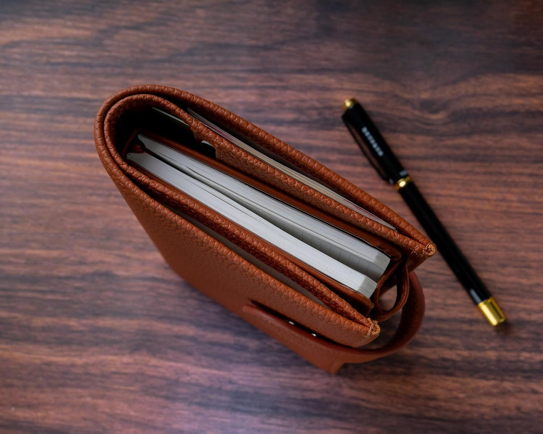 Ox Knight Leder-Schutzhülle für Hobonichi Weeks/Weeks Mega – mit Stiftschlaufe, Kartenfächern, Rücke