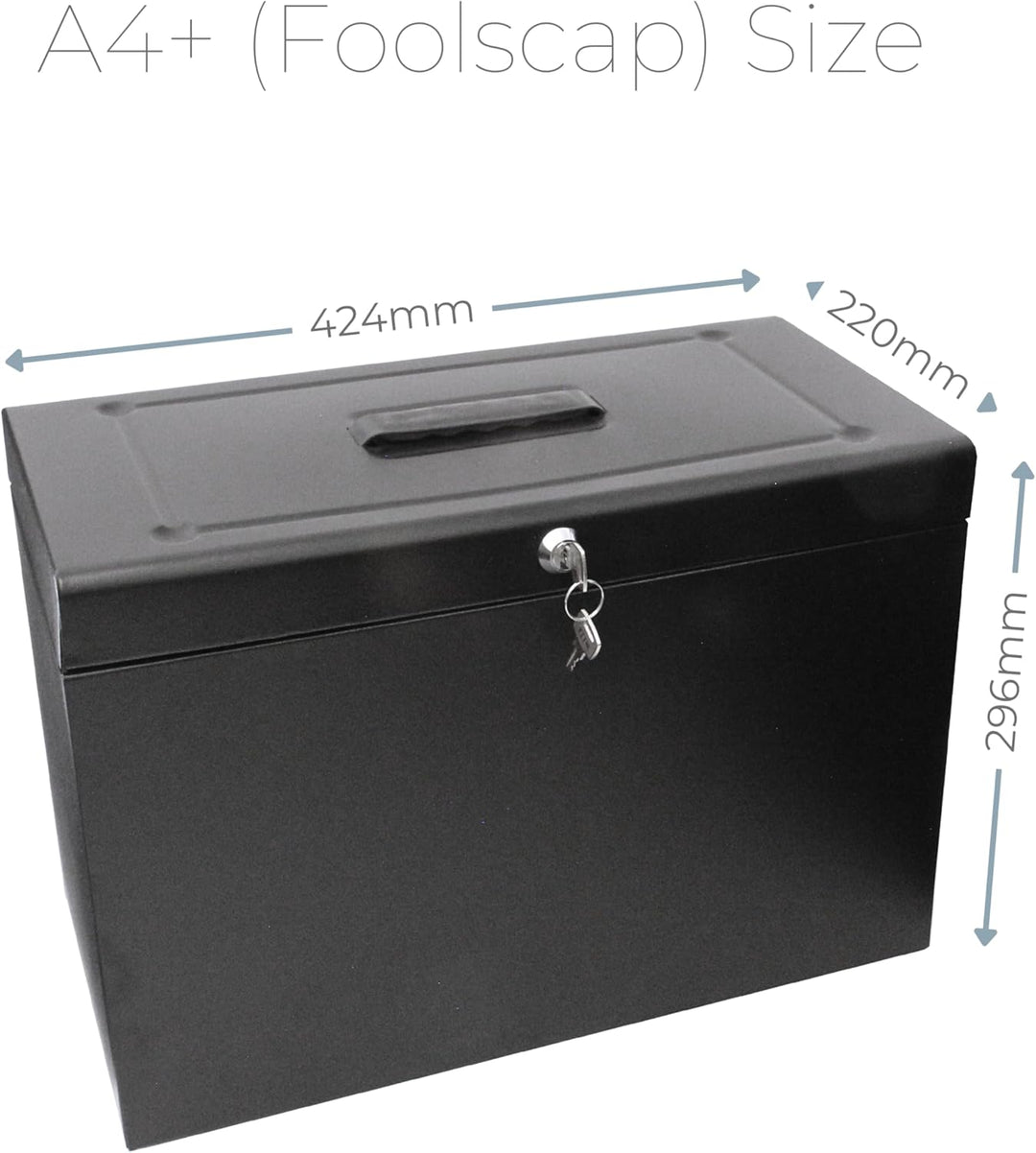 Cathedral 22 x 17 x 10 Zoll Metallisches Home-File Foolscap, Schwarz