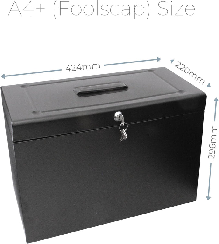 Cathedral 22 x 17 x 10 Zoll Metallisches Home-File Foolscap, Schwarz