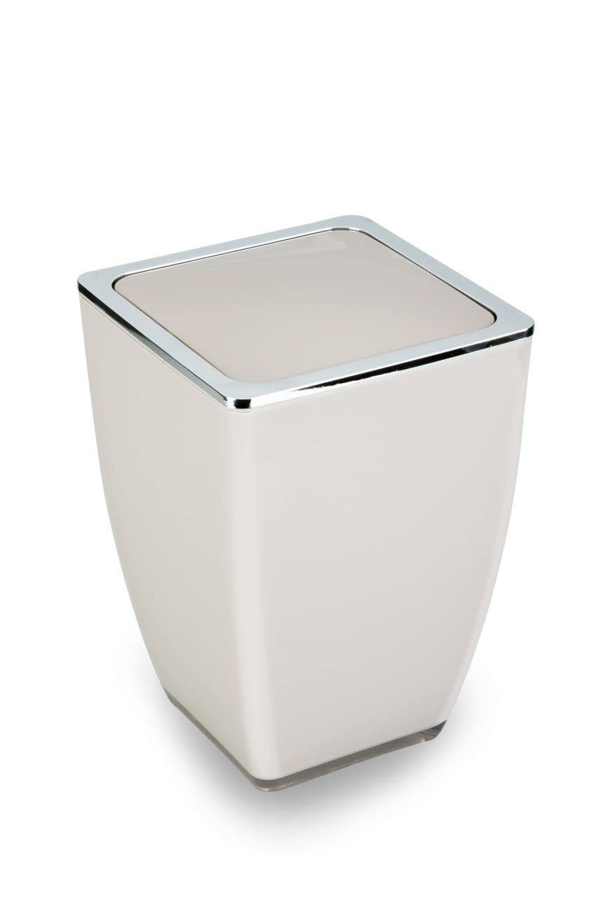 TrendLine Kosmetikeimer Cube 5l Beige Mülleimer Schwingdeckeleimer Badeimer