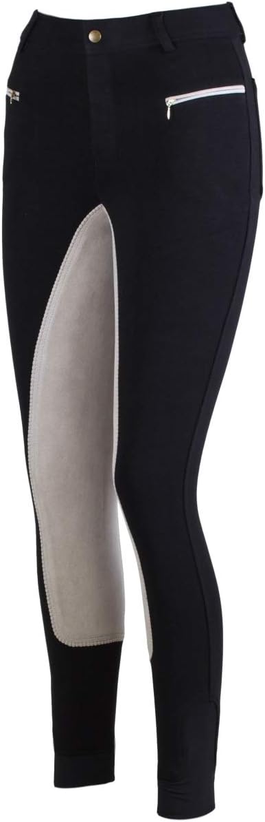 RL24 Damen Reithose Vollbesatz Flex BASICLINE 52 Schwarz/Grau, 52 Schwarz/Grau