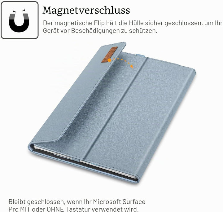 Fintie Hülle für Microsoft Surface Pro 7+ / 7/6 / 5/4 / 3 - Multi-Sichtwinkel Kunstleder Tasche Schu