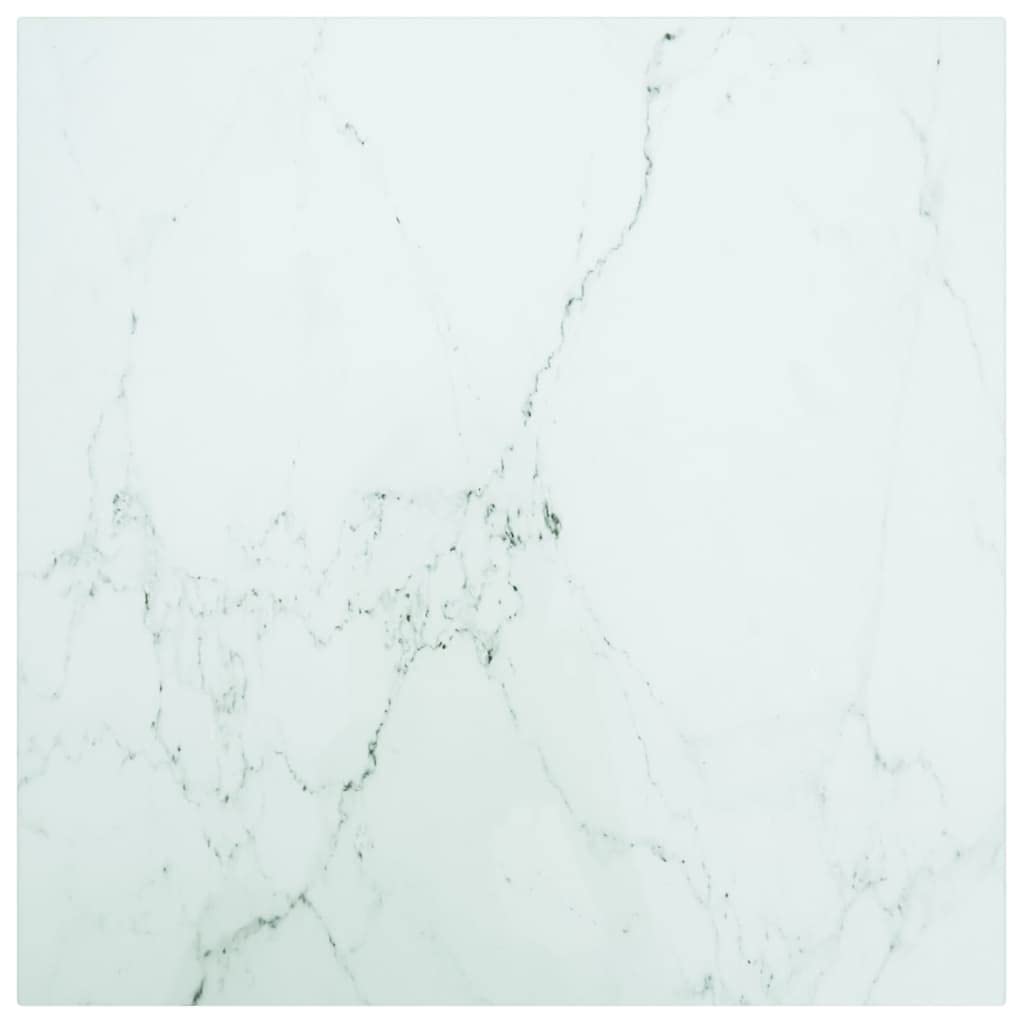 BADJAS Tischplatte Weiss Hartglas in Marmoroptik Schreibtischplatte, DIY Stabile Esstisch, Schreibti