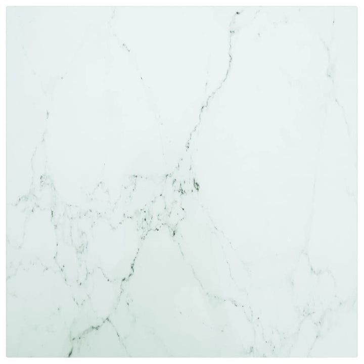 BADJAS Tischplatte Weiss Hartglas in Marmoroptik Schreibtischplatte, DIY Stabile Esstisch, Schreibti