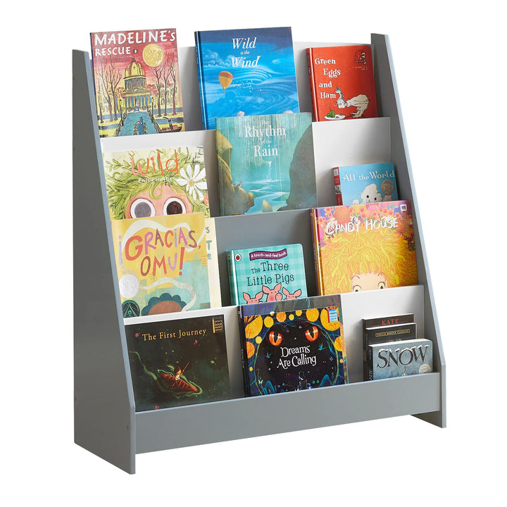 SoBuy Bücherregal Kinder Montessori Kinderregal mit 4 Ablagefächern Regal Kinderzimmer Spielzeug Auf