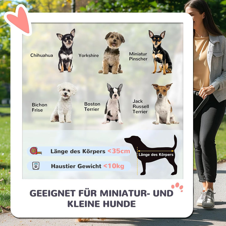 PawHut Hundewagen Hundebuggy klappbar für Hunde &amp; Katzen bis 10 kg Katzenbuggy mit Kissen Netzfenste