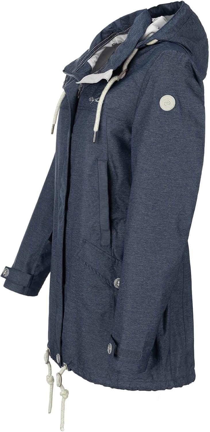 Damen Funktionsmantel Bansin - Regen-Mantel Funktionsjacke Regenjacke wasserdicht winddicht, navy me