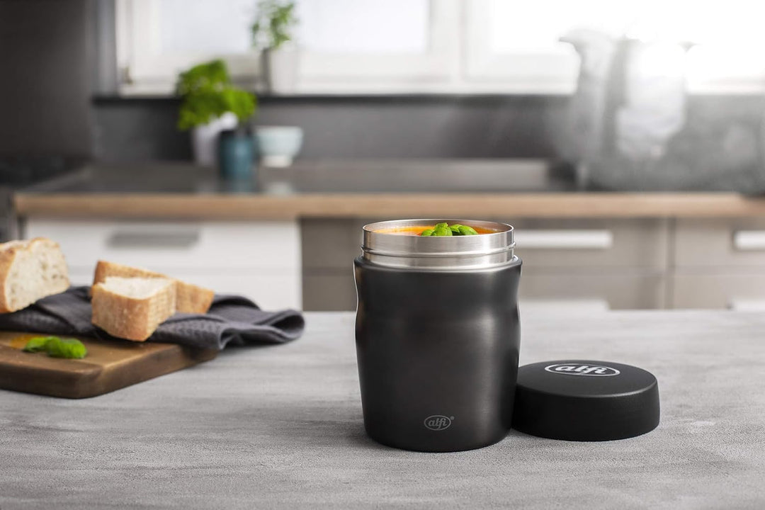 alfi Thermobehälter für Essen Lunchpot foodMug, Edelstahl grau 350ml, kleines Speisegefäss für Essen