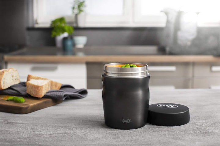 alfi Thermobehälter für Essen Lunchpot foodMug, Edelstahl grau 350ml, kleines Speisegefäss für Essen