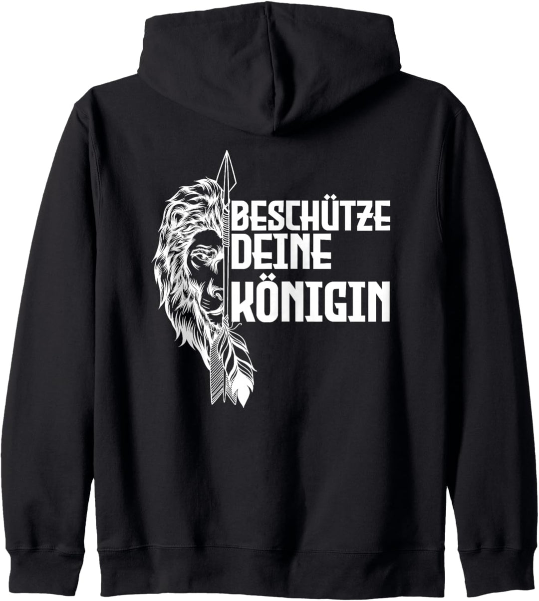 beschütze deine königin löwe Kapuzenjacke