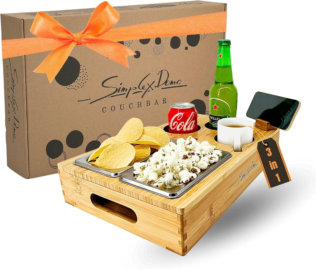 SIMPLEX DOMO Couchbar Snackbox mit anpassbarer Couch Ablage | Couch Organizer umbaubar | hochwertige