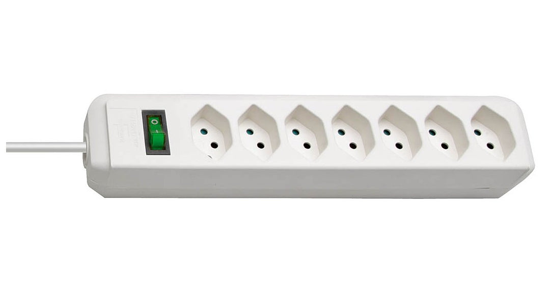 Brennenstuhl 1158912 Schweizer Steckdosenleiste Eco-Line, 7-fach