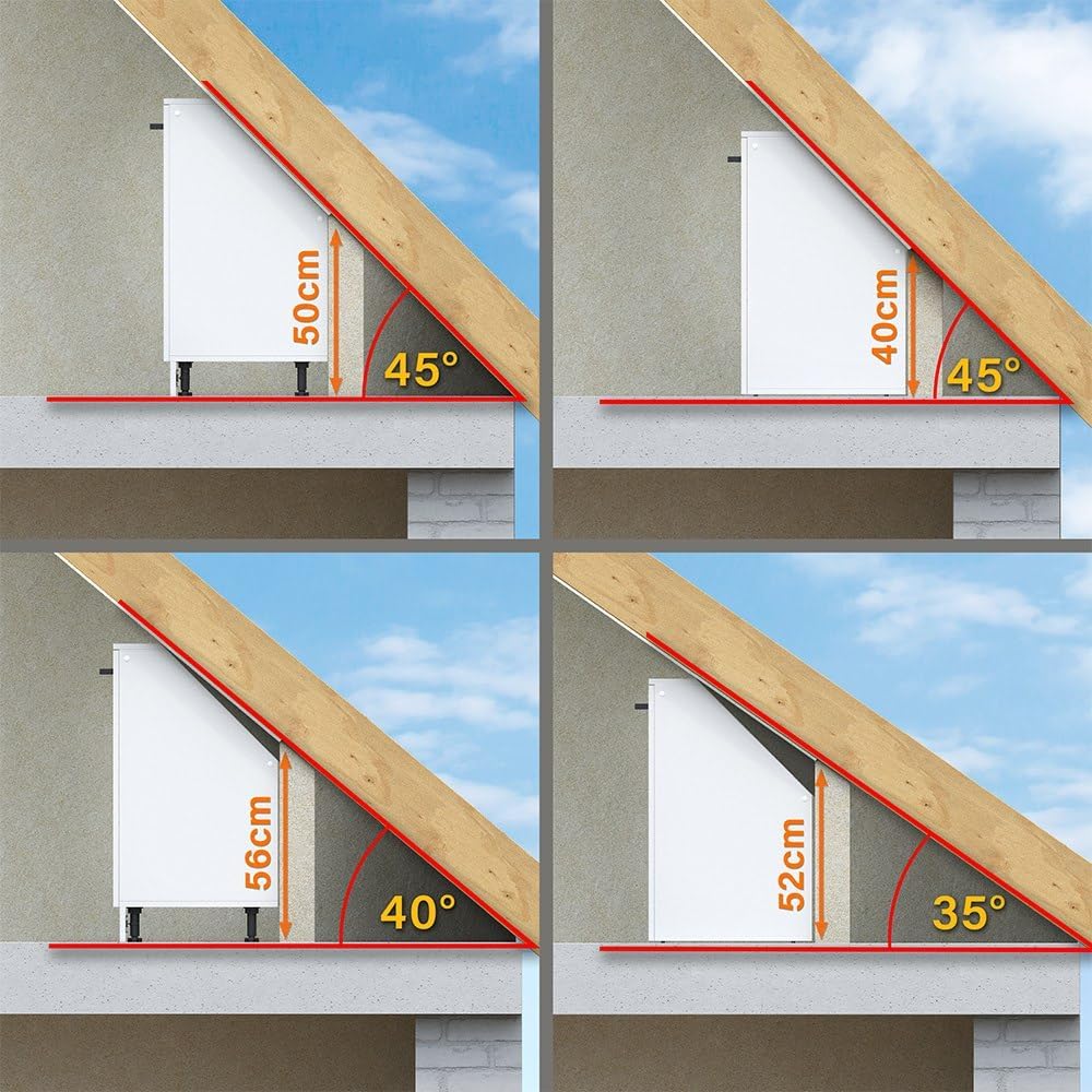 Vicco Küchenschrank für Dachschrägen R-Line, Anthrazit, 15 cm | mit 4 Fächern, geeignet für schräge