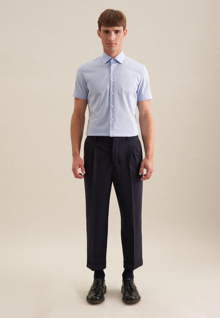 Seidensticker Herren Men Slim Shortsleeve Cotton Businesshemd (1er Pack) 38 Hellblau(666261), 38 Hel