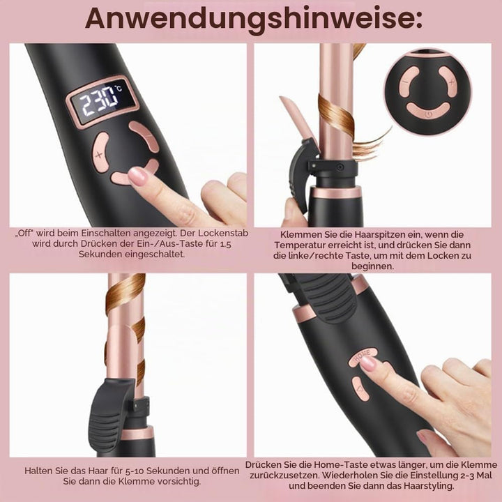 JAETON Lockenstab Automatisch - Automatischer Rotierender Lockenstab 25mm für Kleine Locken, 100-230