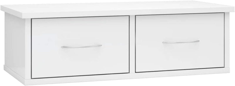 Tidyard Wandschrank Hängeschrank Wandregal mit Schublade Wandschublade Holzwerkstoff Hochglanz-Weiss