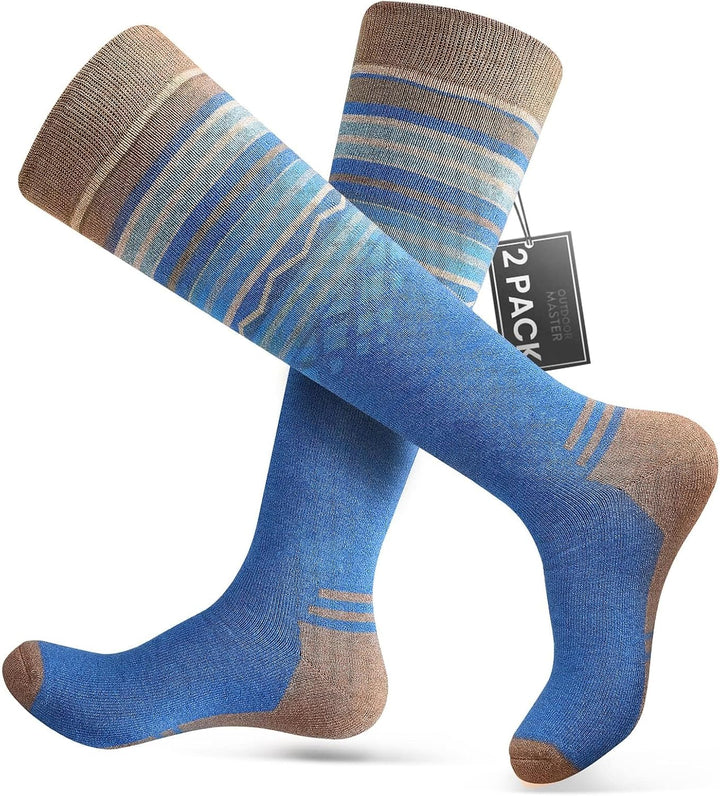 OutdoorMaster Ski Socken, Merino Wool Ski Socken für Herren &amp; Damen, Thermal Winter Warme Snowboard