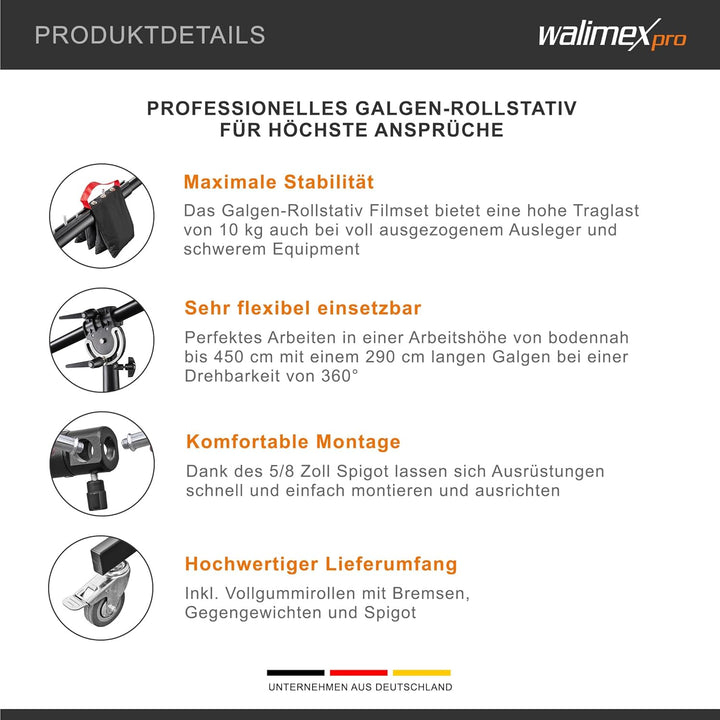 Walimex Pro Galgen-Rollstativ mit