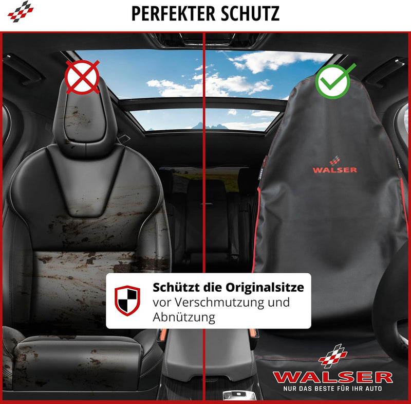 WALSER Auto Schonbezug Vordersitz Guardian, Qualitätssieger Sehr Gut* Sitzschoner Auto, 1 Stück Auto