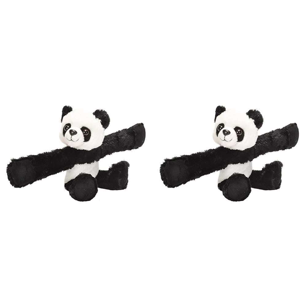 Wild Republic 18088 Huggers Schnapparmband Kuscheltier, Plüschtier, Panda 20 cm (Packung mit 2), Pan
