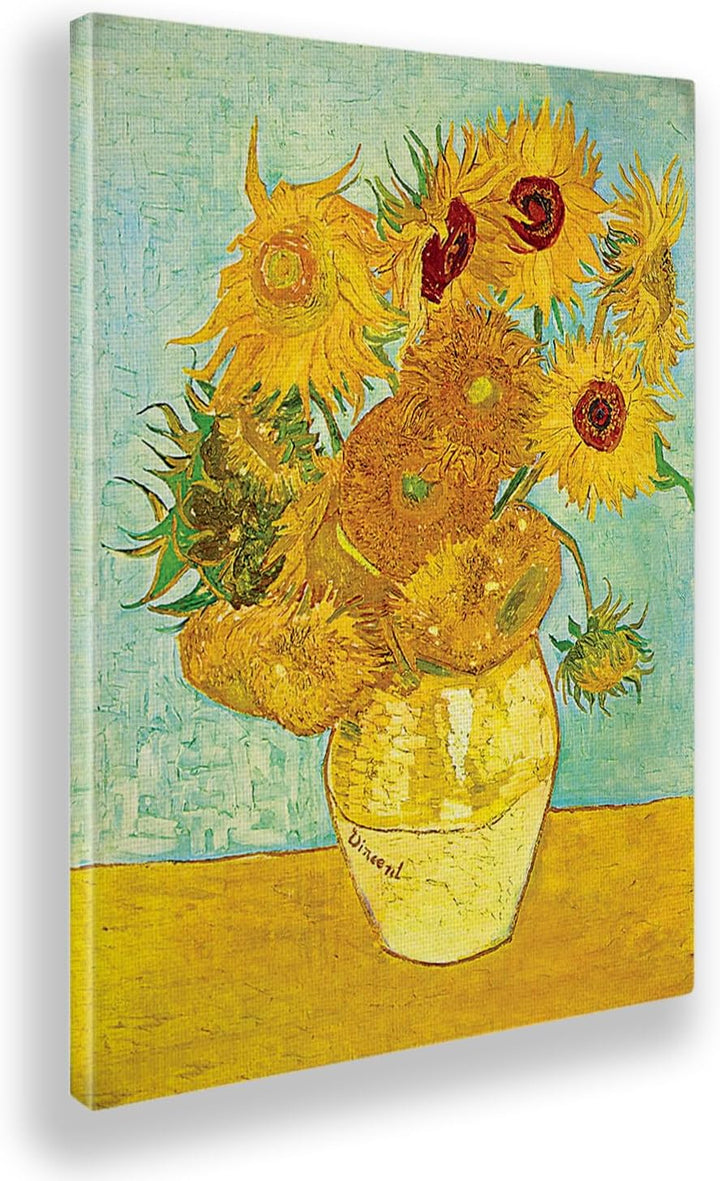 Giallobus - Bild - Druck AUF LEINWAND - Vincent Van Gogh - Sonnenblumen - 70 x 100 cm, 70 x 100 CM