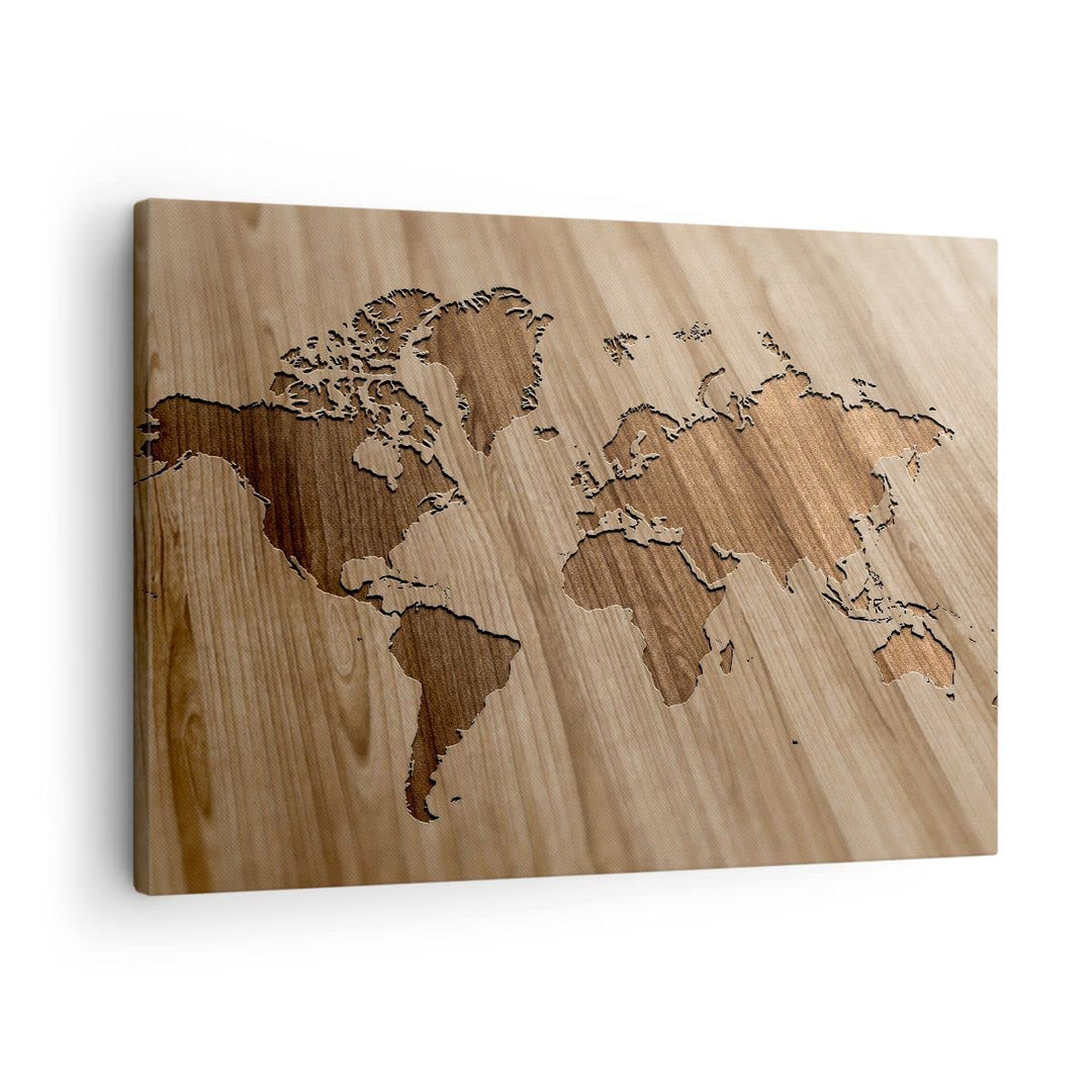 ARTTOR Bilder auf Leinwand Geographie Globus Karte Leinwandbild 70x50cm Wandbilder Dekoration Wohnzi