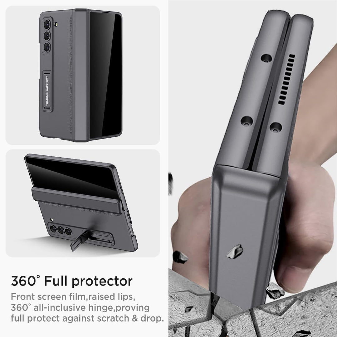 Miimall Kompatibel mit Samsung Galaxy Z Fold 5 Hülle mit Displayschutz Anti-Peeping+Magnetischer Sch