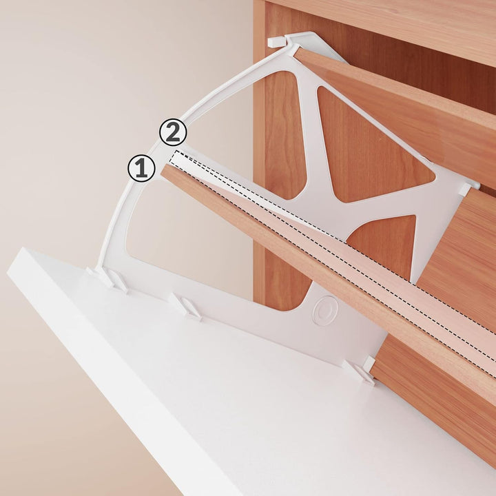 Casaria® Schuhschrank für 18 Paar Schuhe Schmal 115x60x25cm 3 Klappen Hoch Holz Geschlossen Kippsich