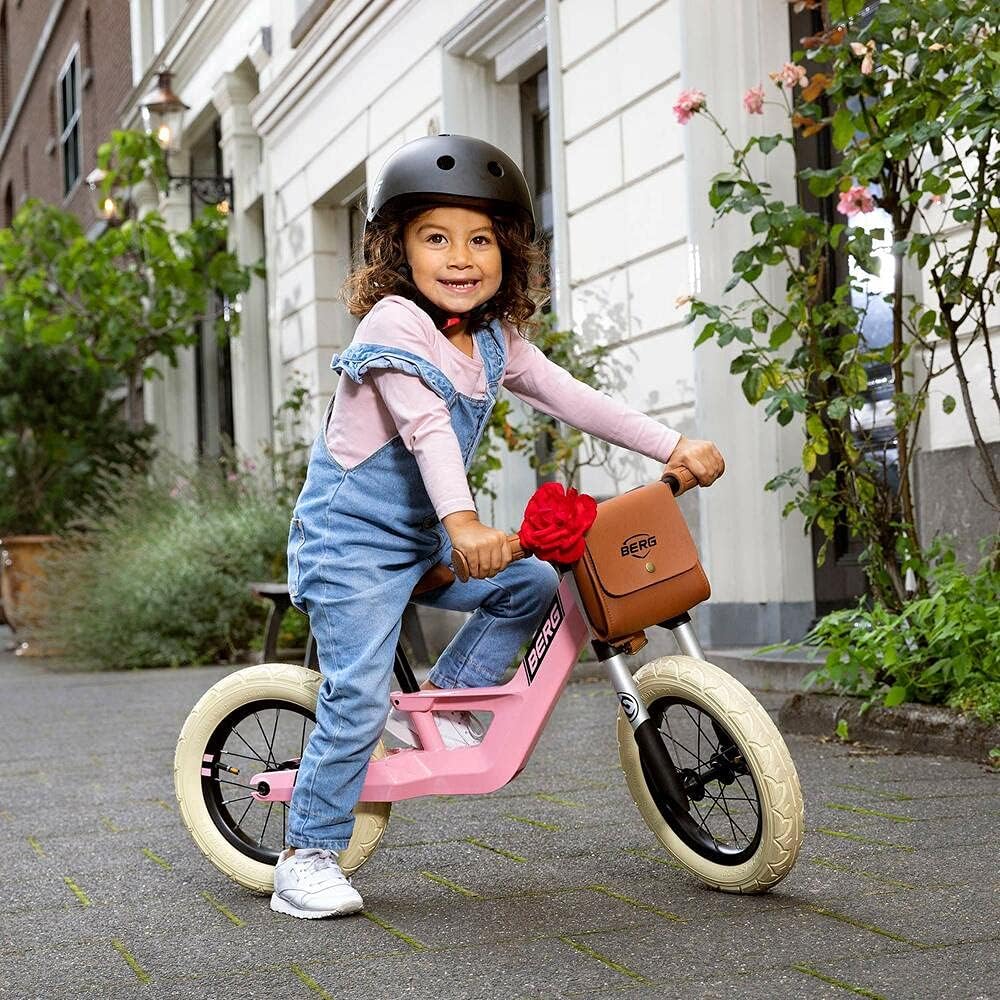 BERG Biky Retro Green Laufrad, 12'' Kinderfahrrad, Für Kinder von 2 bis 5 Jahre, Retro Grün Pink, Pi