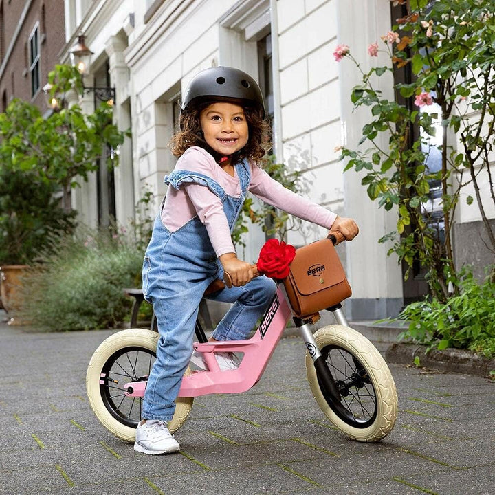 BERG Biky Retro Green Laufrad, 12'' Kinderfahrrad, Für Kinder von 2 bis 5 Jahre, Retro Grün Pink, Pi