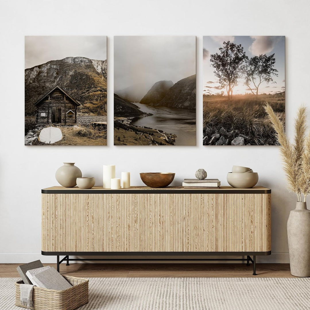 Muralo - Wandbilder Set - Leinwand Bilder Set Aufhängefertig - Bilder für Wohnzimmer Schlafzimmer -