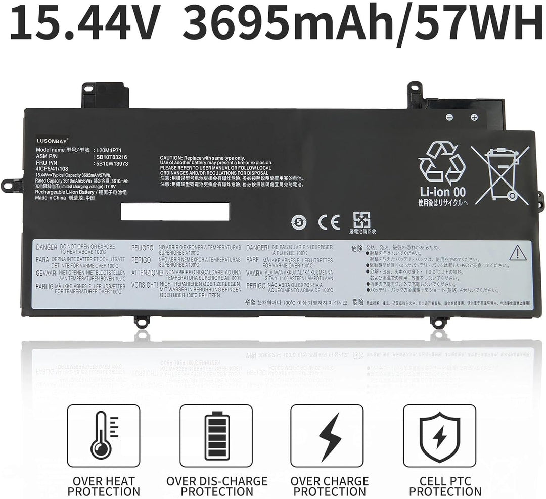 L20C4P71 SB10T83217 Laptop Akku Ersatz für Lenovo ThinkPad X1 Carbon 9th 10th Gen X1 Yoga 6th 7th Ge