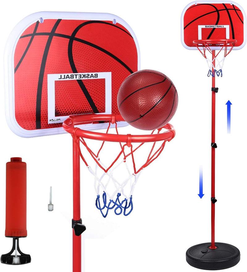 PELLOR Einstellbare Basketballständer, Basketballkorb mit Ständer Höhenverstellbar Basketball-Backbo