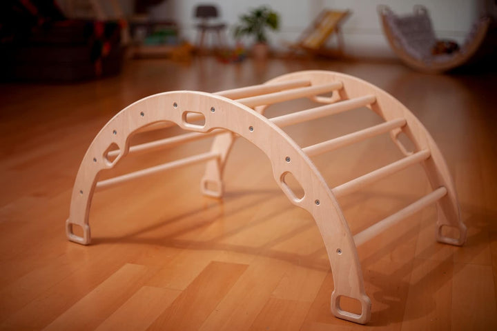 Kletterbogen –Montessori – Bogen mit Kissen | Wippe für Drinnen | Bogenwippe für Kinder | Unisex Dri