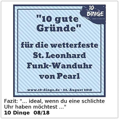 St. Leonhard Aussenuhr wetterfest: wasserdichte Funk-Wanduhr im Hochglanz-Gehäuse (Gartenuhr, Garten