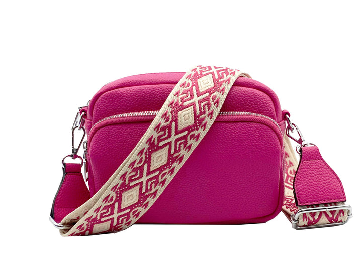 stylx Crossbody Bag Damen Leder Breiter Gurt Handtasche Umhängetasche Moderne Taschen mit breitem Sc