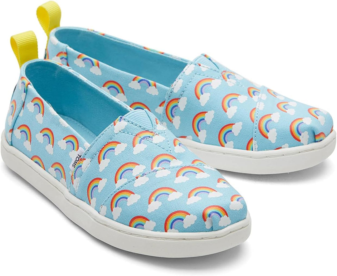 TOMS Mädchen Classic Alpargata Flacher Slipper 36 EU Blaue im Dunkeln Leuchtende Regenbögen, 36 EU B