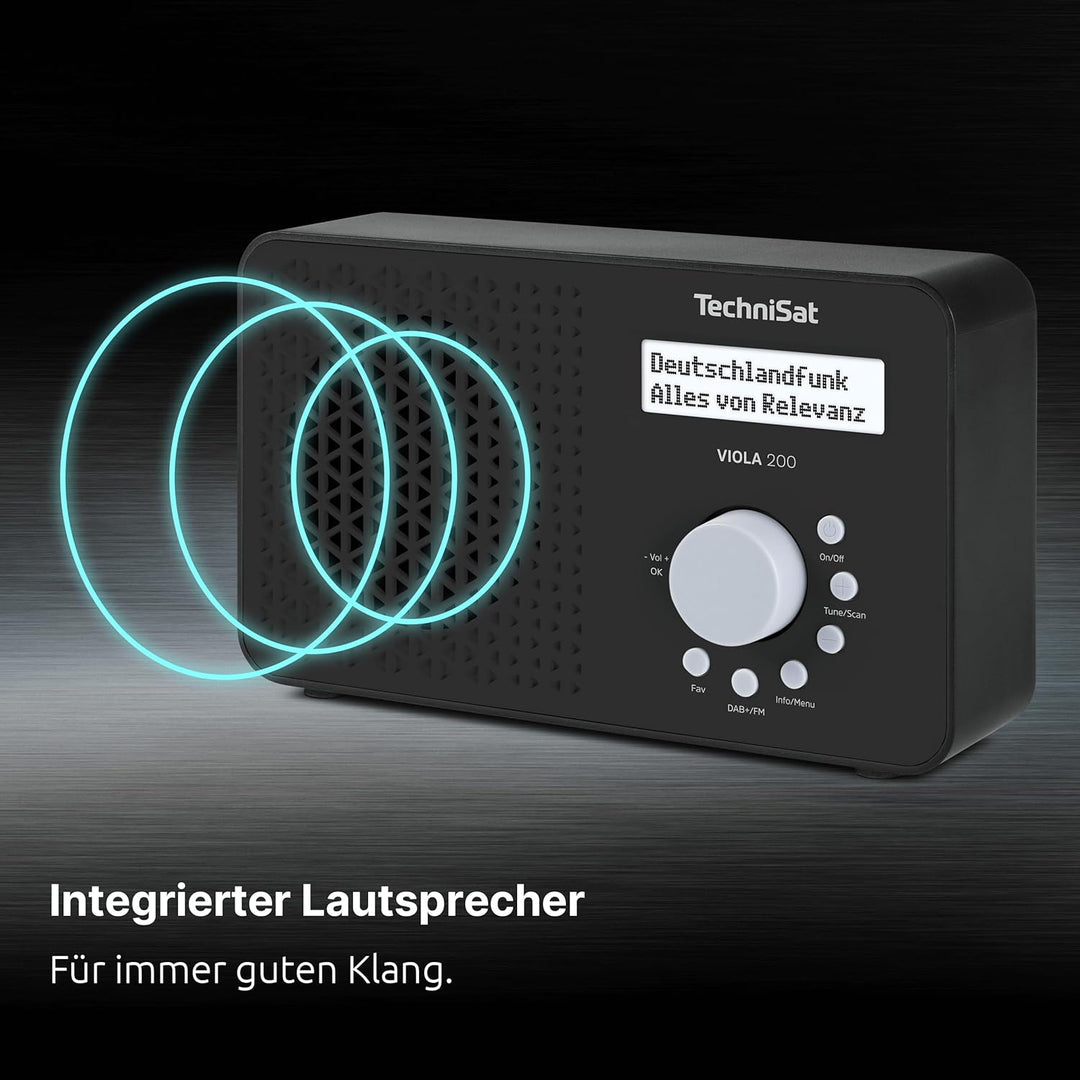TechniSat Viola 200 - tragbares DAB+/UKW-Radio (mit LCD-Display, Teleskopantenne, Favoritenspeicher,