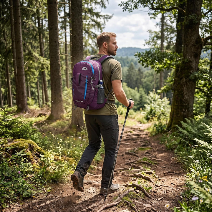 30L Wanderrucksack Herren Damen Reiserucksack Wasserdicht Rucksack Outdoor Trekkingrucksack Leicht G