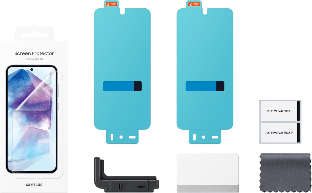 Samsung Screen Protector Smartphone EF-UA556 für das Galaxy A55 5G, 2 Display-Schutzfolien, Durchsic