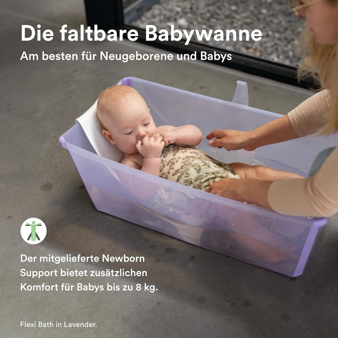 Stokke Flexi Bath (Ocean Blue) mit Newborn Support - Robust & einfach zu verstauen - Bequem für zuha