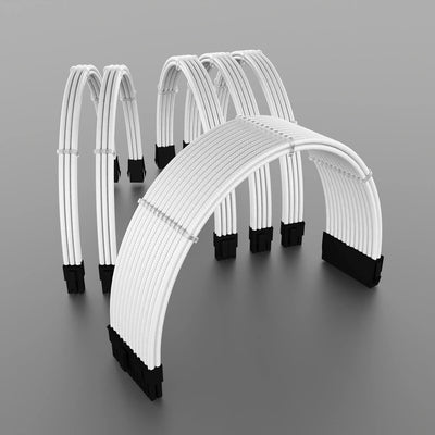 dcl24.de 30CM Sleeved Cable PC Extension Kit Weiss für Netzteil, GPU/CPU, PSU Cable Extensions mit K