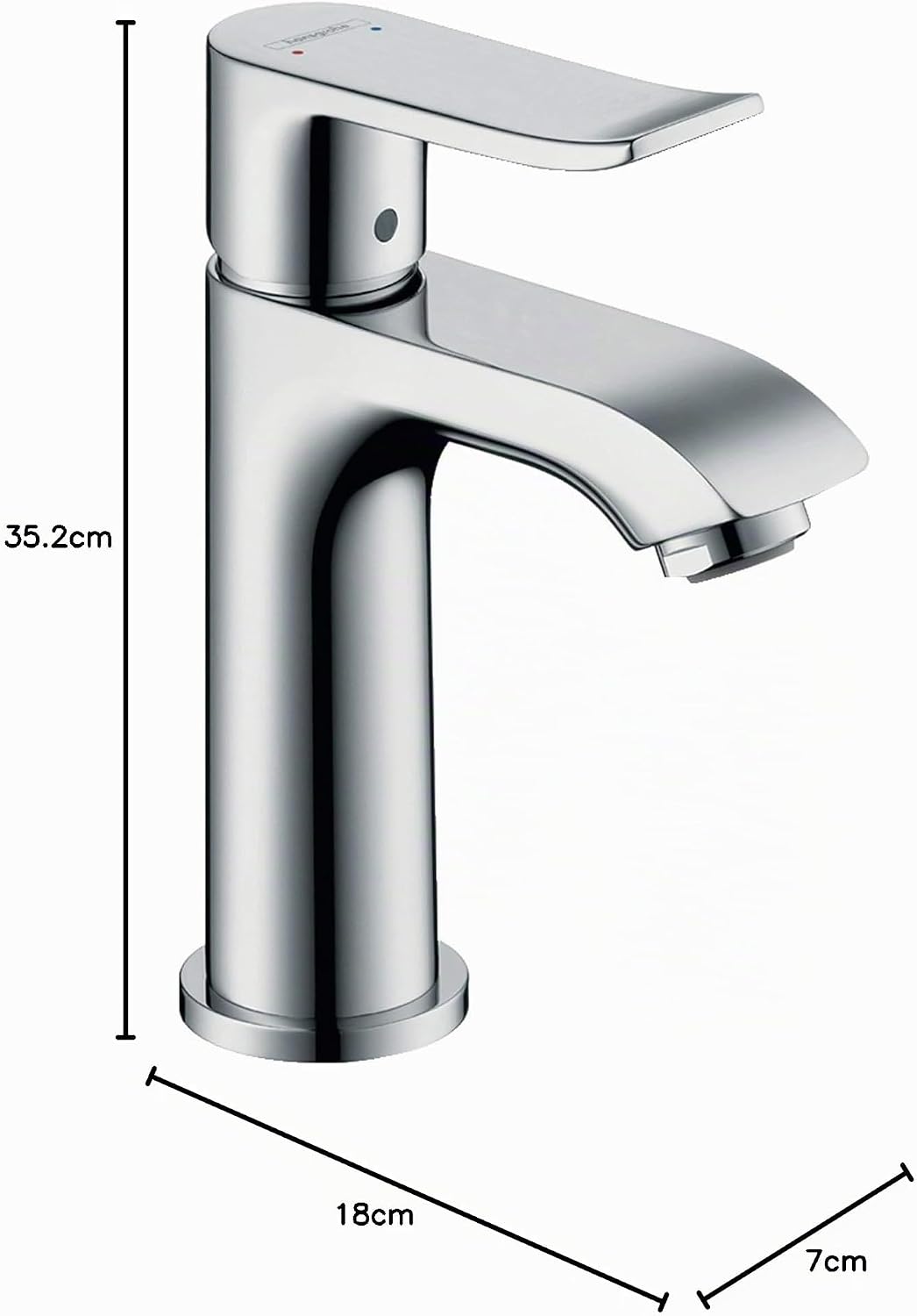 hansgrohe Wasserhahn Metris (Armatur mit Auslaufhöhe 100mm ohne Ablaufgarnitur) Chrom Chrom Auslaufh