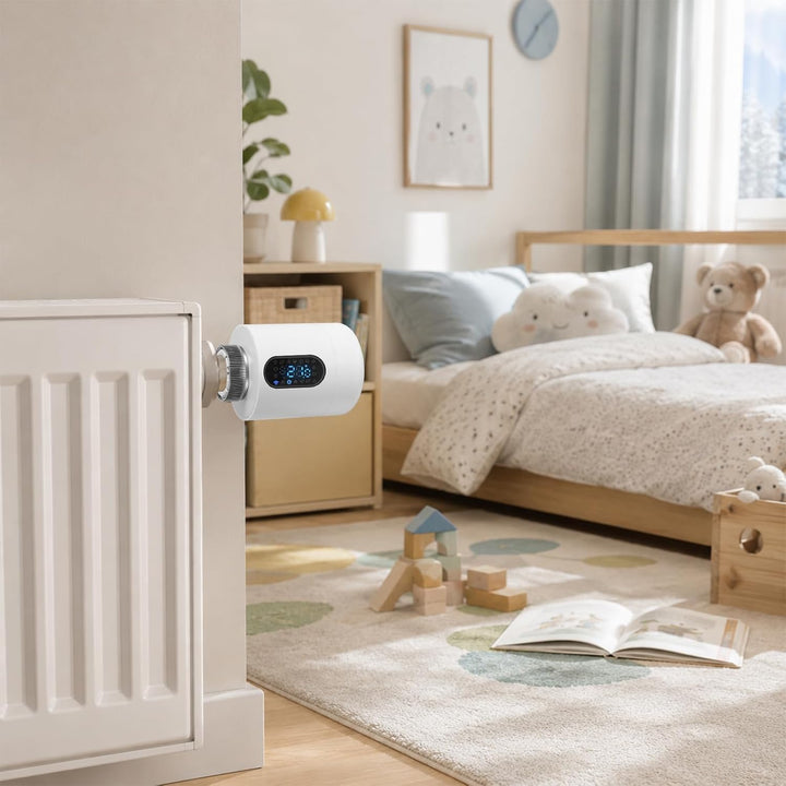 Heizkörperthermostat, per App, Wochenprogramm, Weiss, 4 Stück Weiss 4 Stück, Weiss 4 Stück