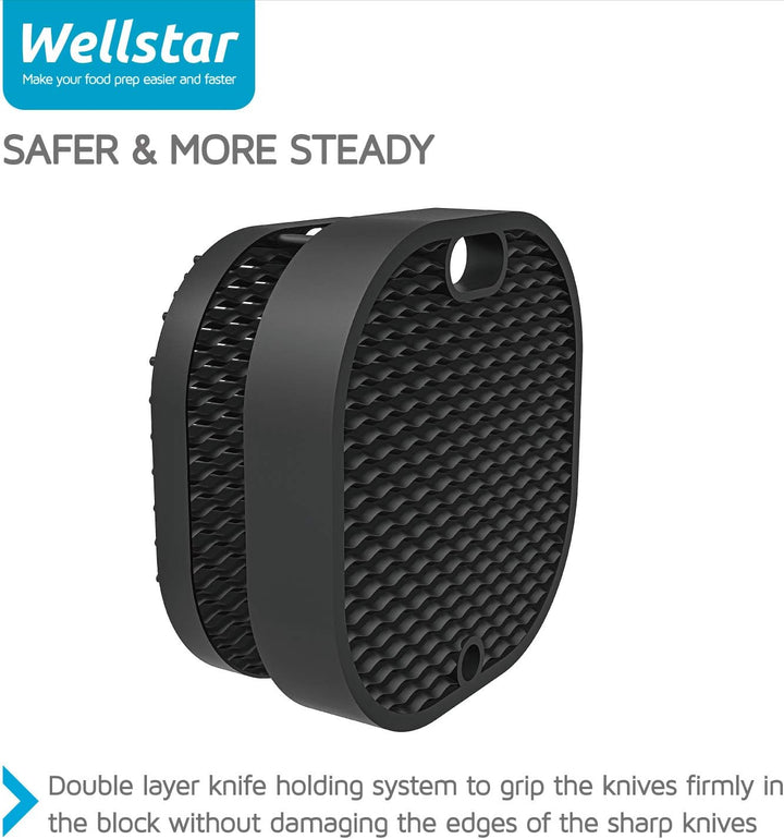 WELLSTAR Messerblock ohne Messer, Unbestückt Universal Messerblock,Sicherer Messerhalter Platzsparen