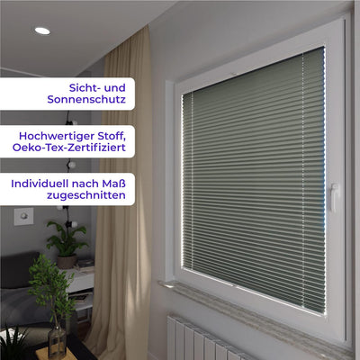 SchattenFreude Plissee nach Mass für Fenster & Tür | Zum Anschrauben in der Glasleiste | Lichtdurchl