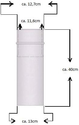 Mauermuffe Wandfutter Ø120mm 400mm kürzbar Doppelwandfutter für Rauchrohr Ofenrohr Kaminrohr Ø120mm