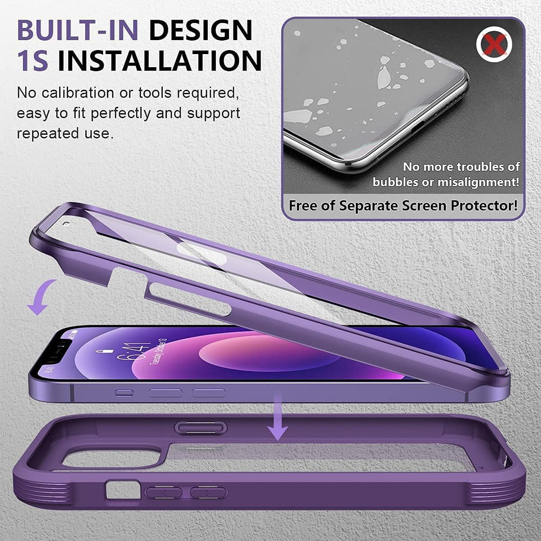 Miracase 360 Grad Hülle Kompatibel mit iPhone 12/12 Pro (6.1 Zoll), Ganzkörper Schutzhülle mit einge